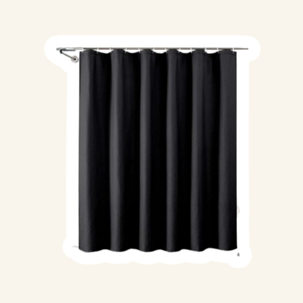 A small bathroom curtain.