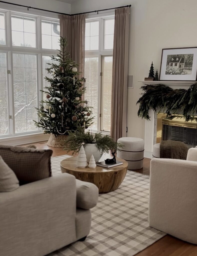 A neutral living room.