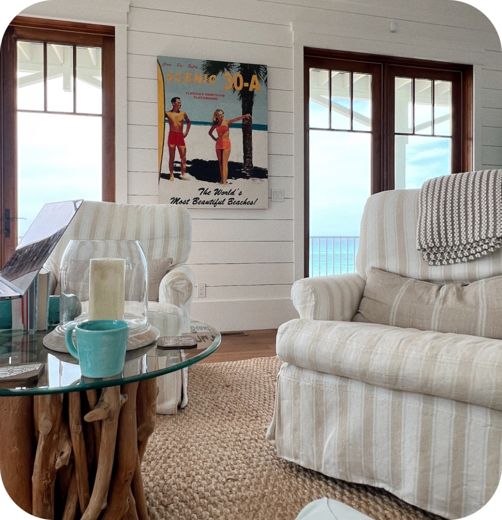 A coastal living room.