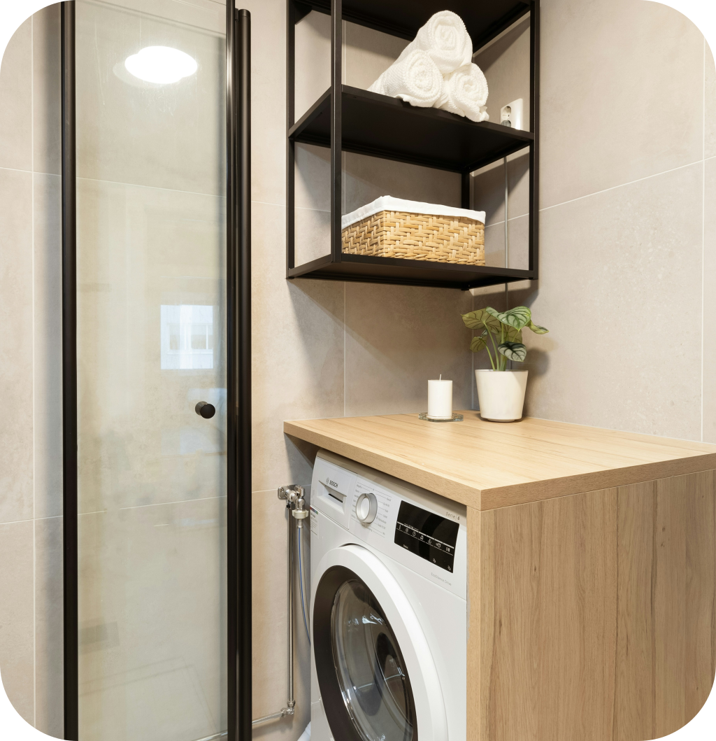 A modern laundry room.