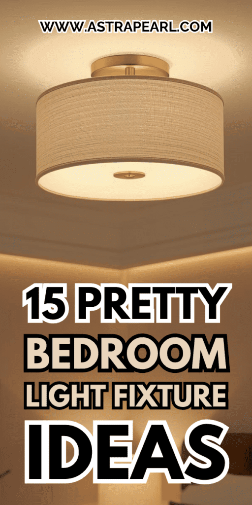 Pinterest Pin for bedroom light fixture ideas.