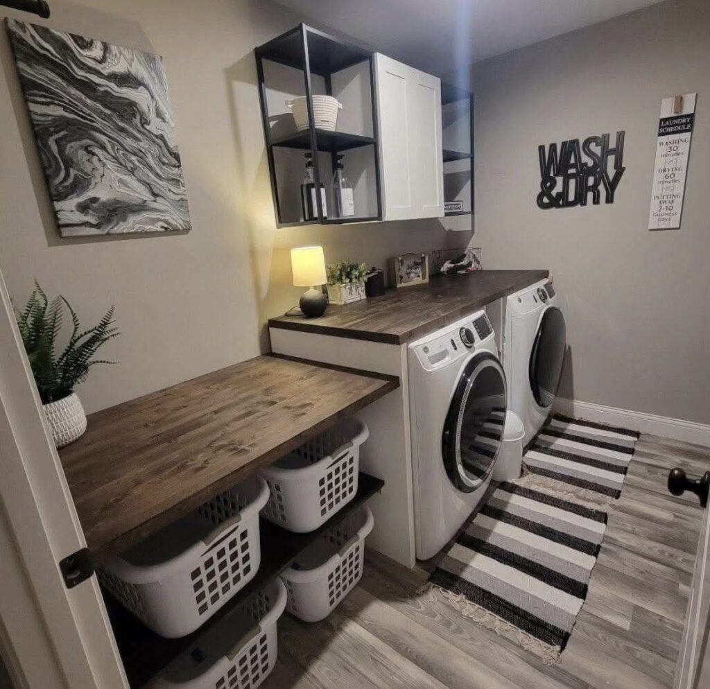 A laundry room.