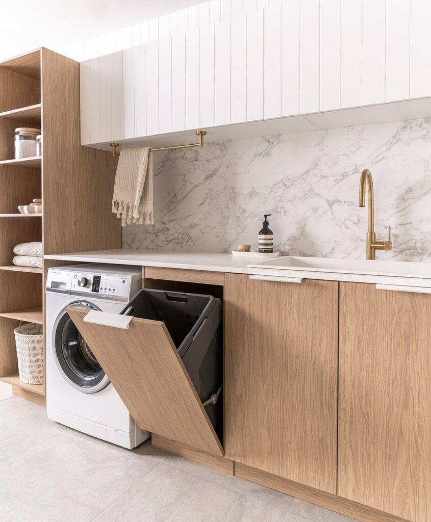 A laundry room.
