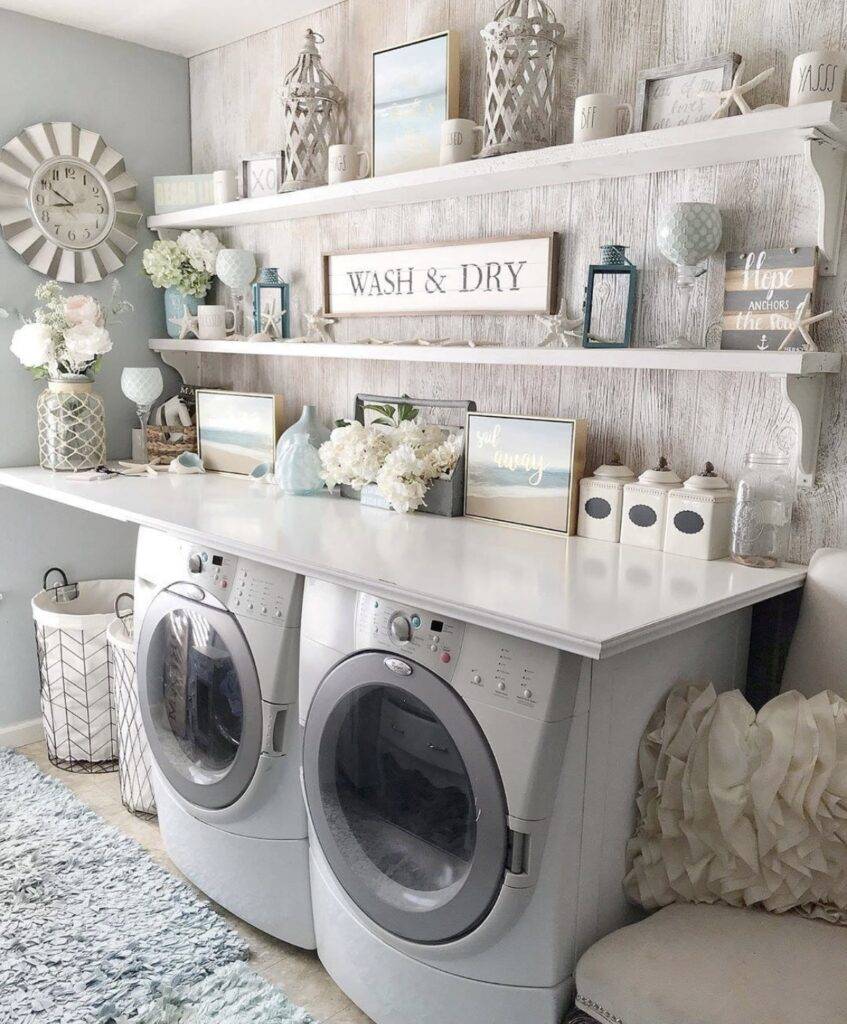 A laundry room.