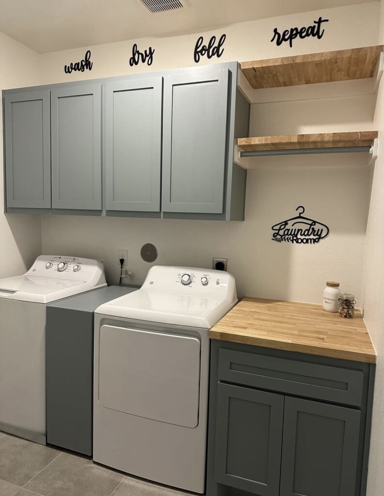 A laundry room.