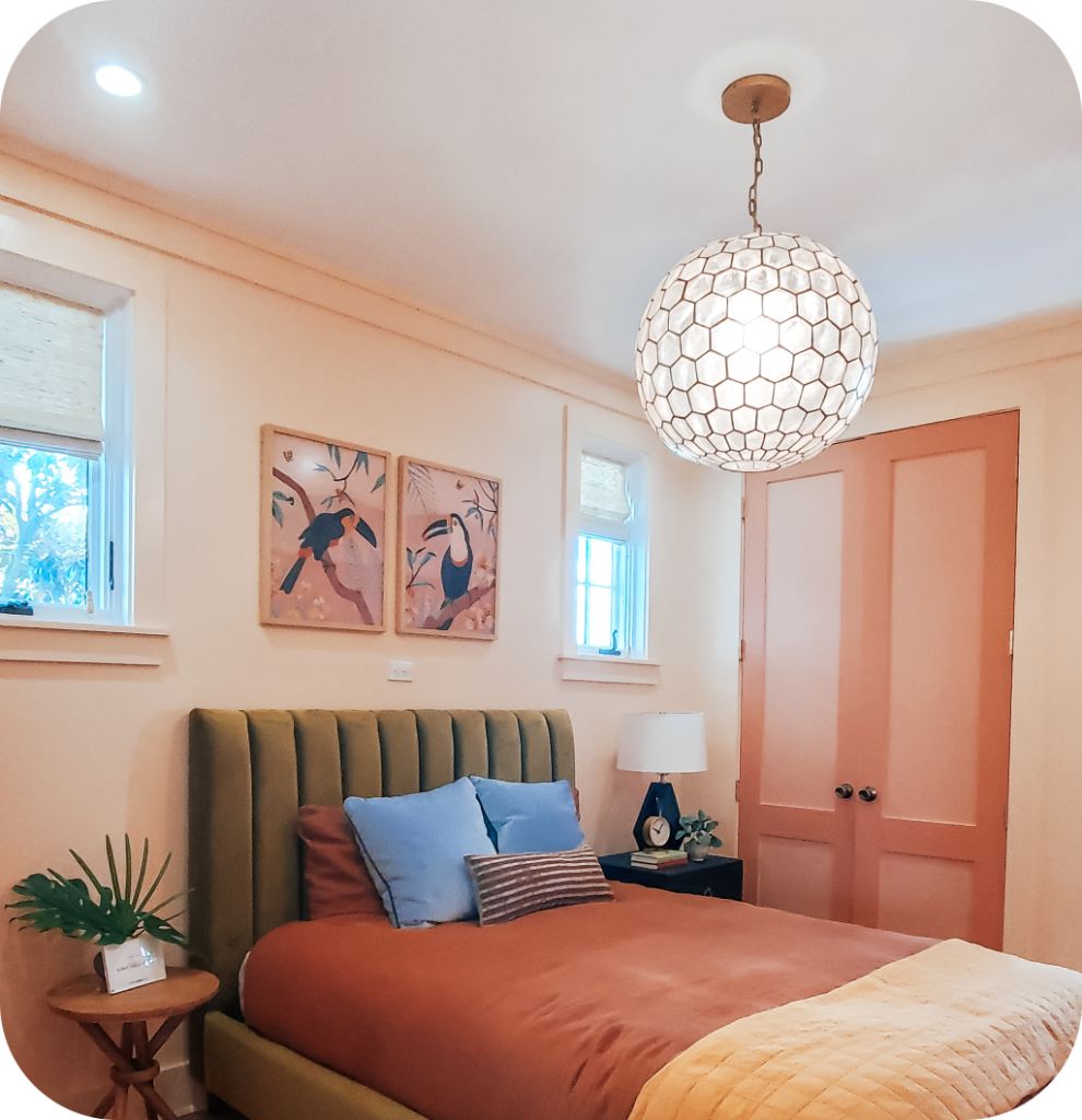 A bedroom light fixture.