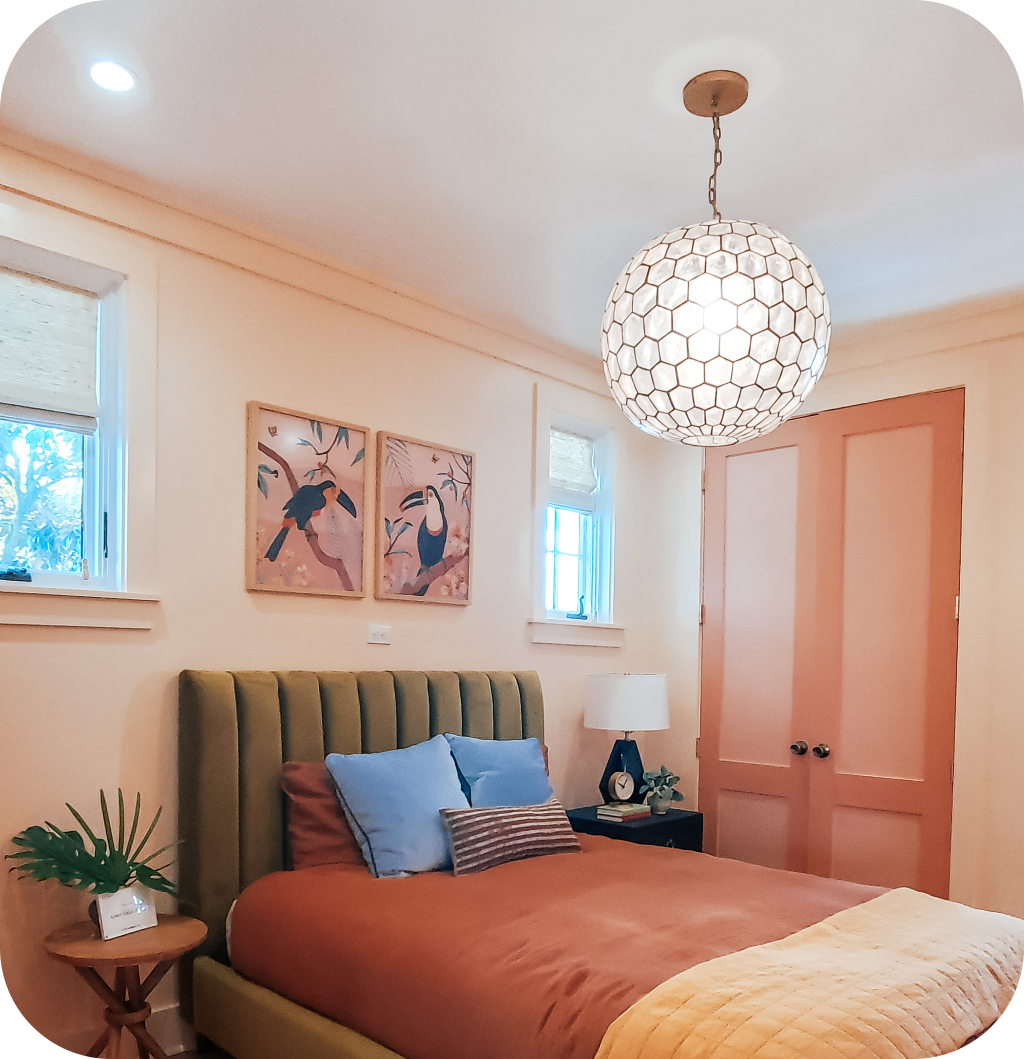 A bedroom light fixture.