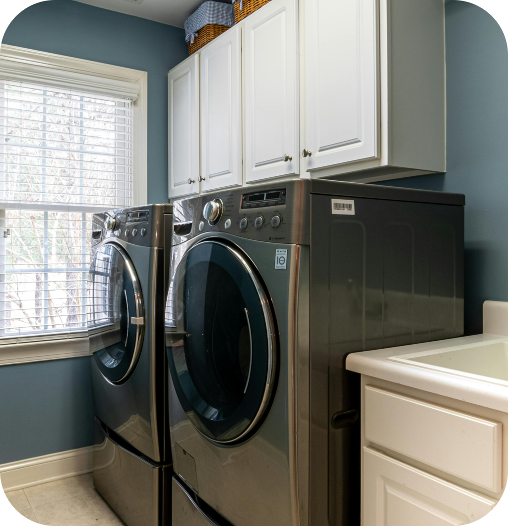 A laundry room.
