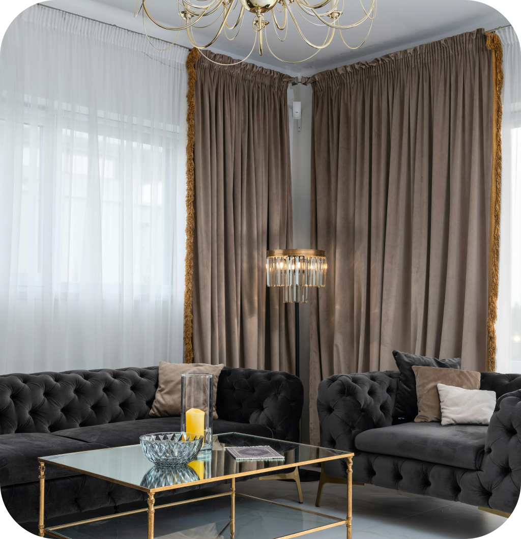 Living room curtains.