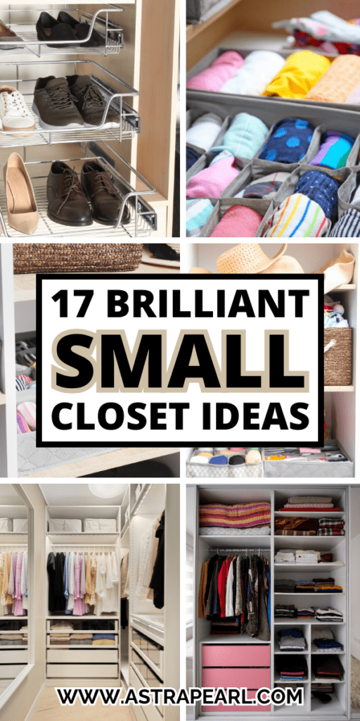 Pinterest Pin for small closet ideas.