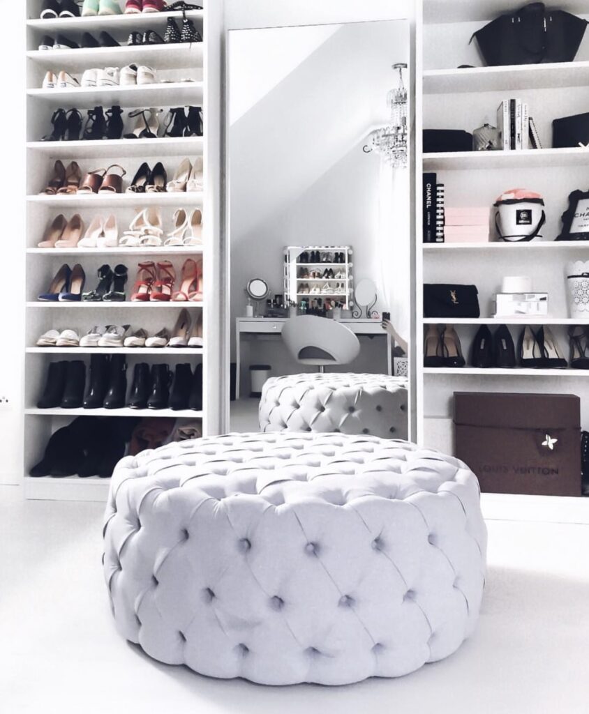 A small walk in closet.