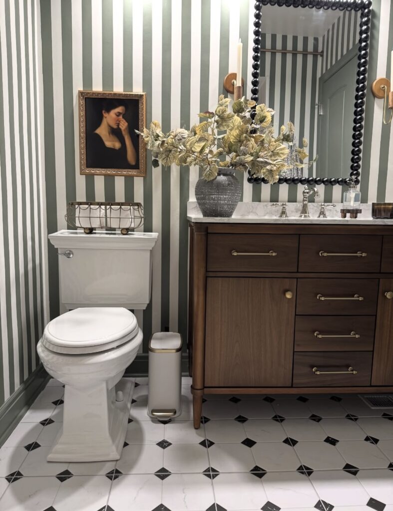 A bathroom counter decor.