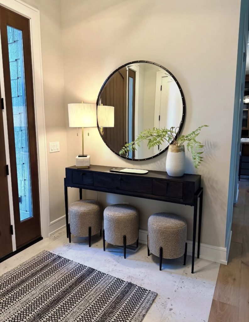 An entryway with storage.