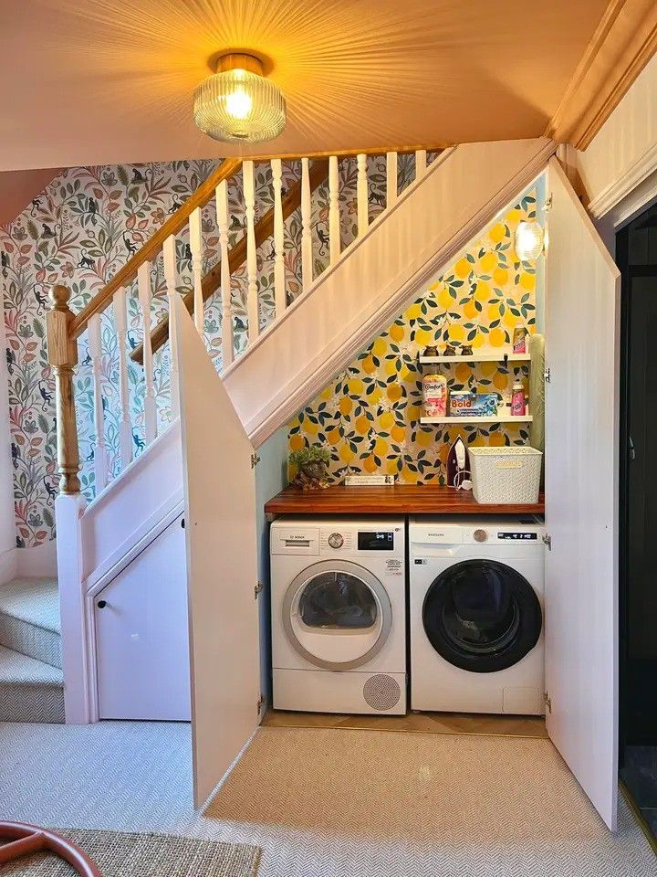 An under stairs closet.