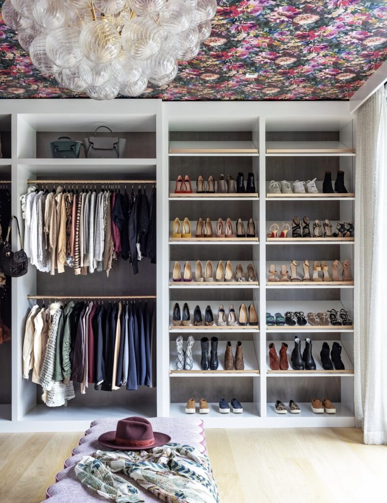 A small walk in closet.