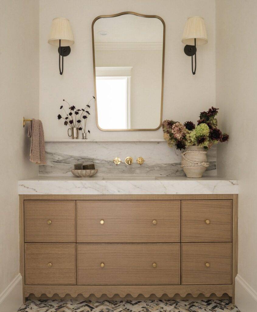 A bathroom counter decor.