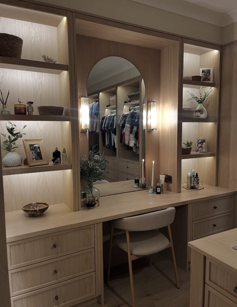 A small walk in closet.