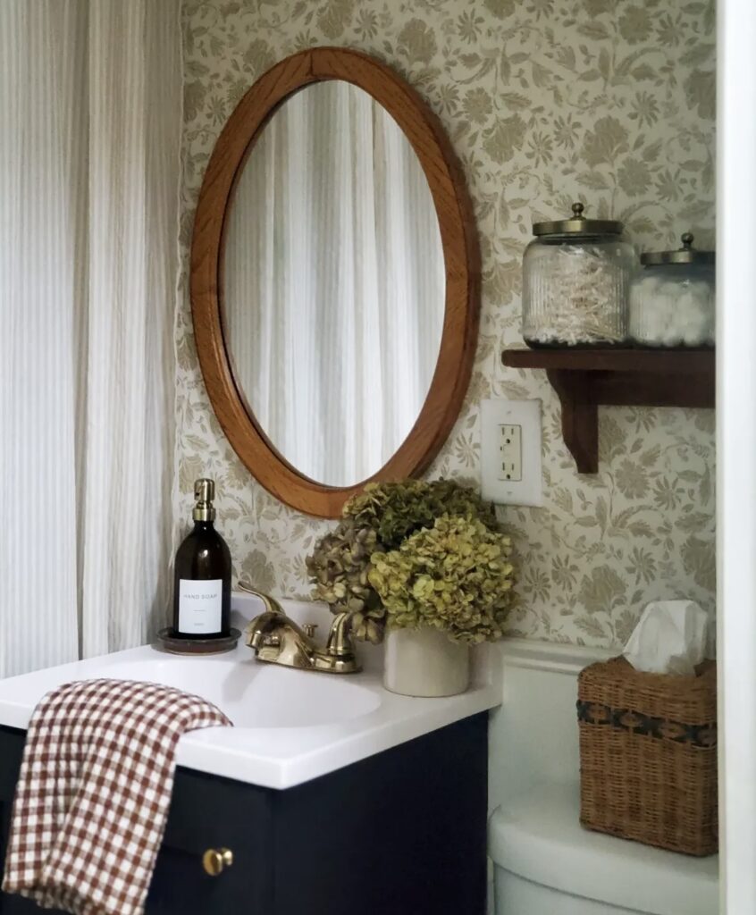 A bathroom counter decor.