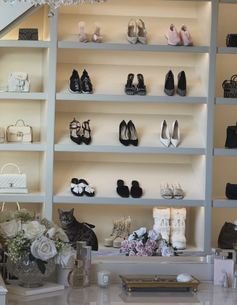 A small walk in closet.