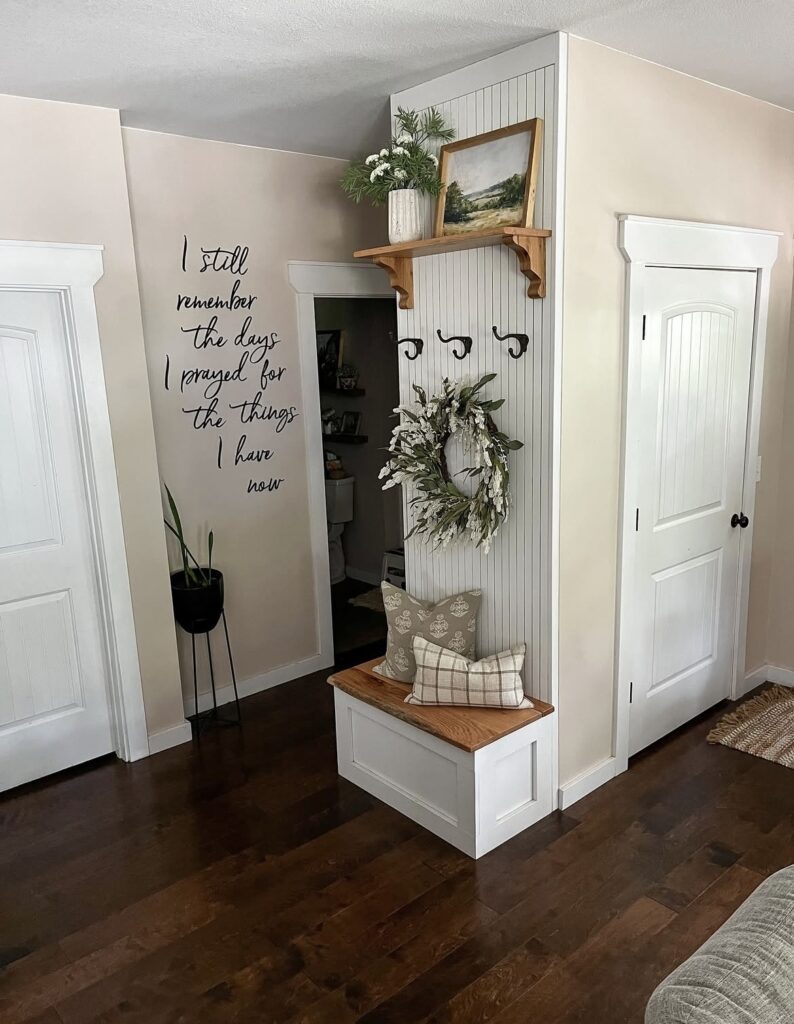 An entryway with storage.