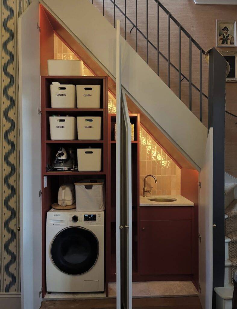 An under stairs closet.