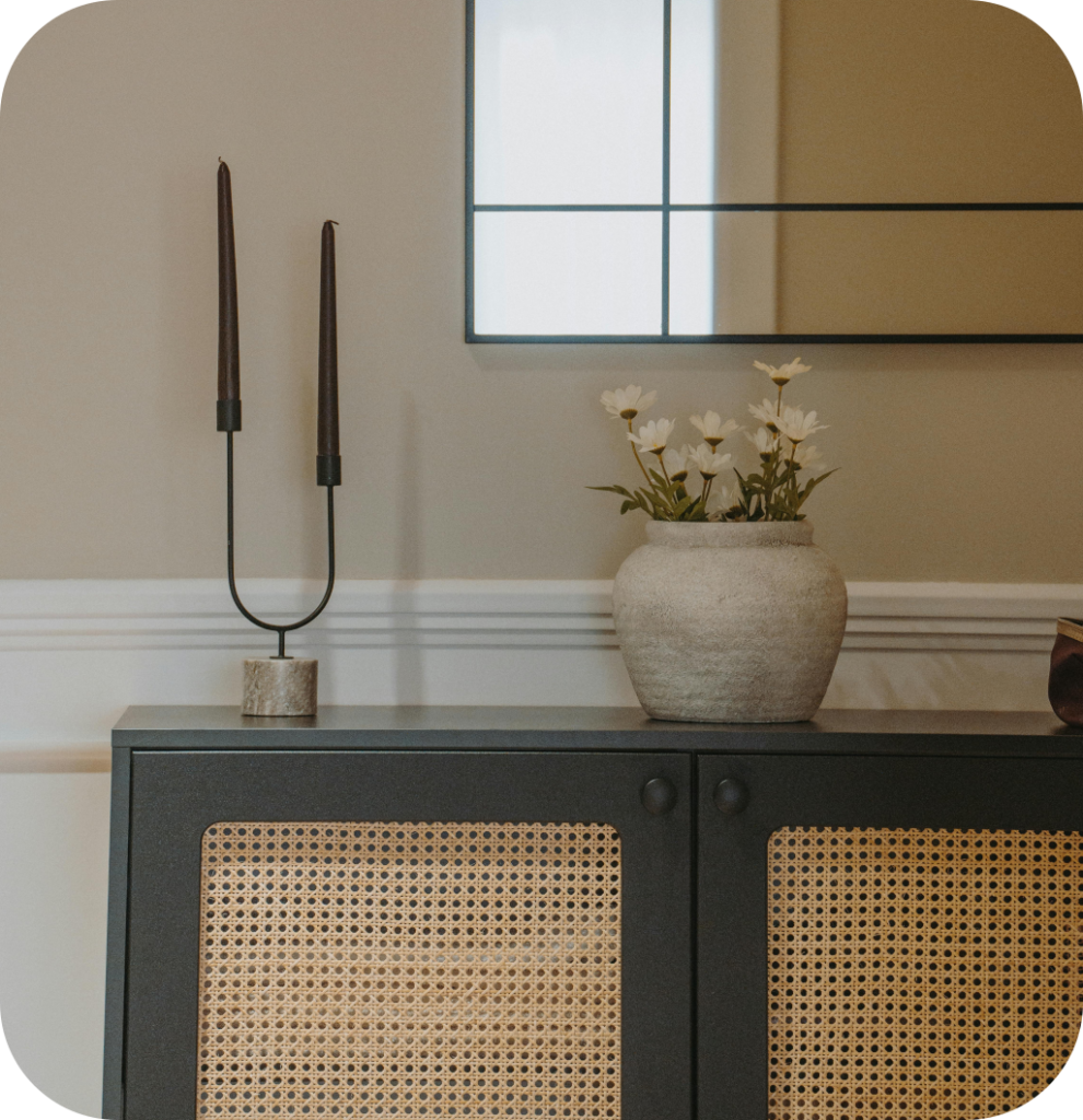 An entryway with storage.