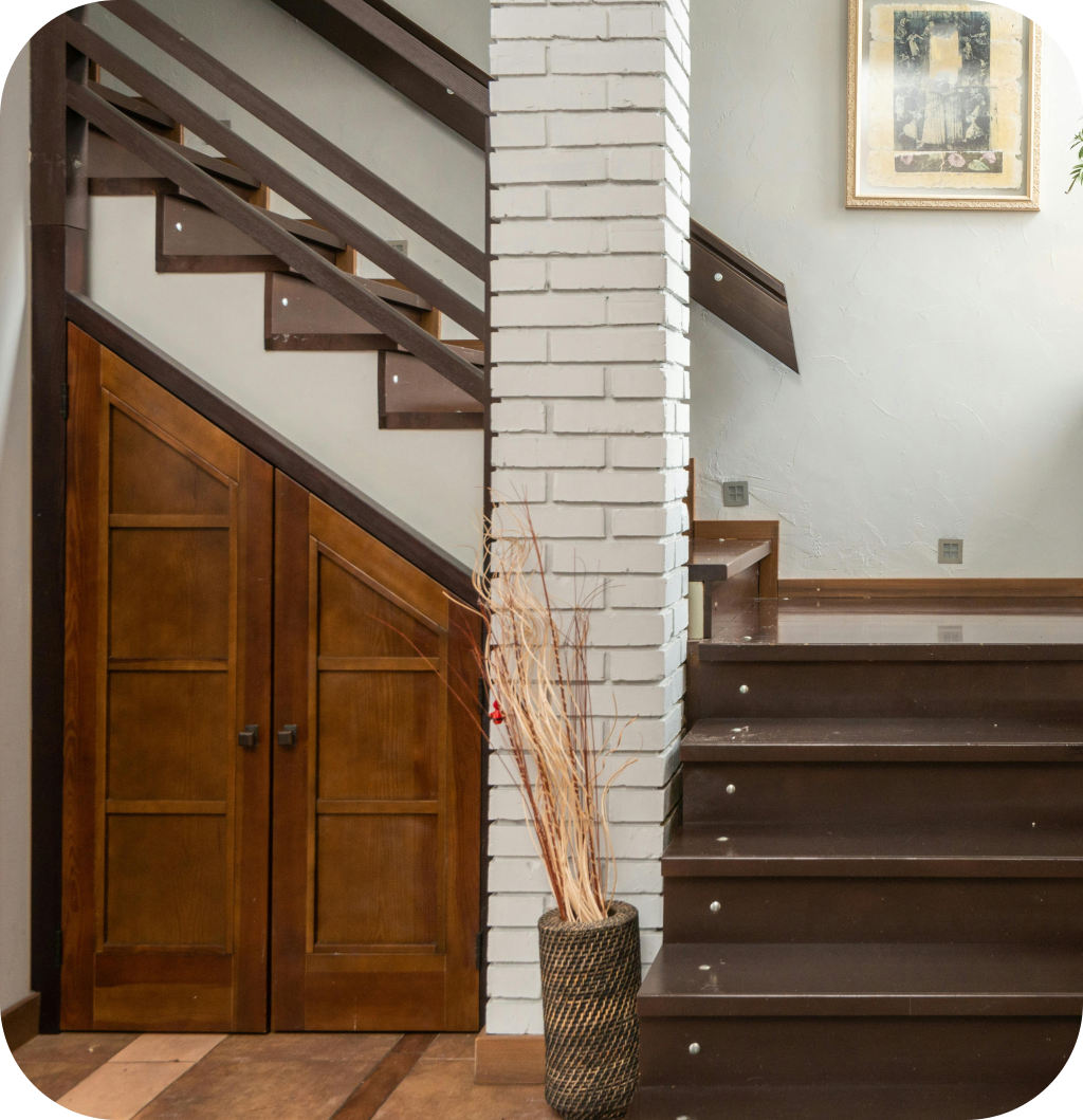 An under stairs closet.