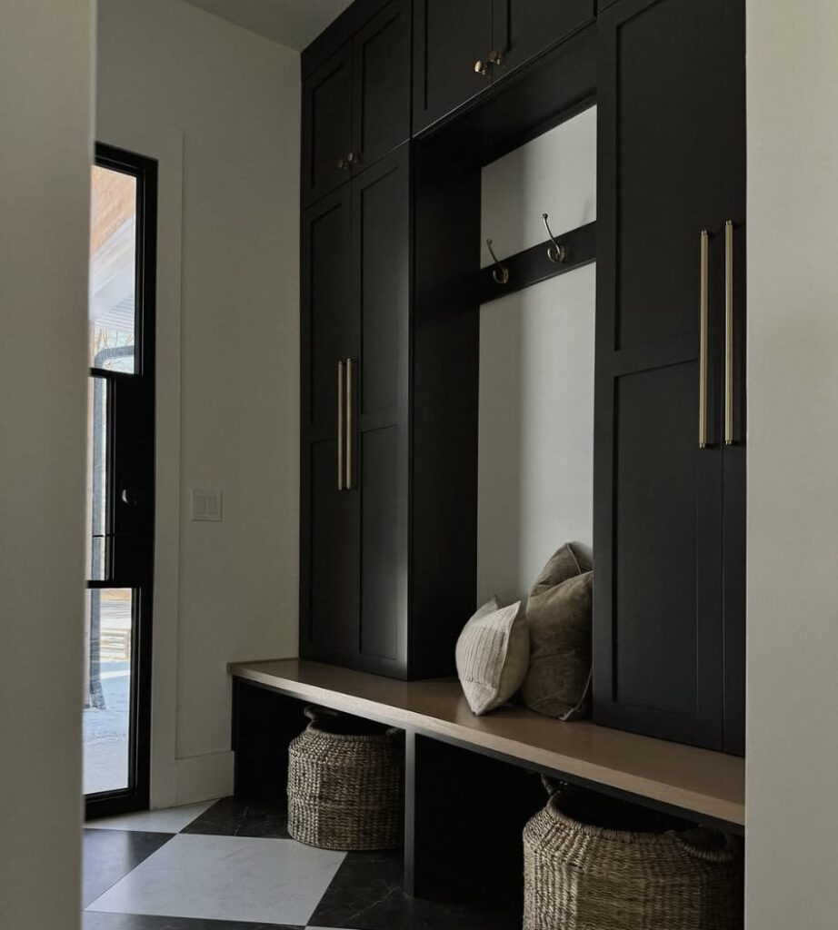 A modern mudroom.