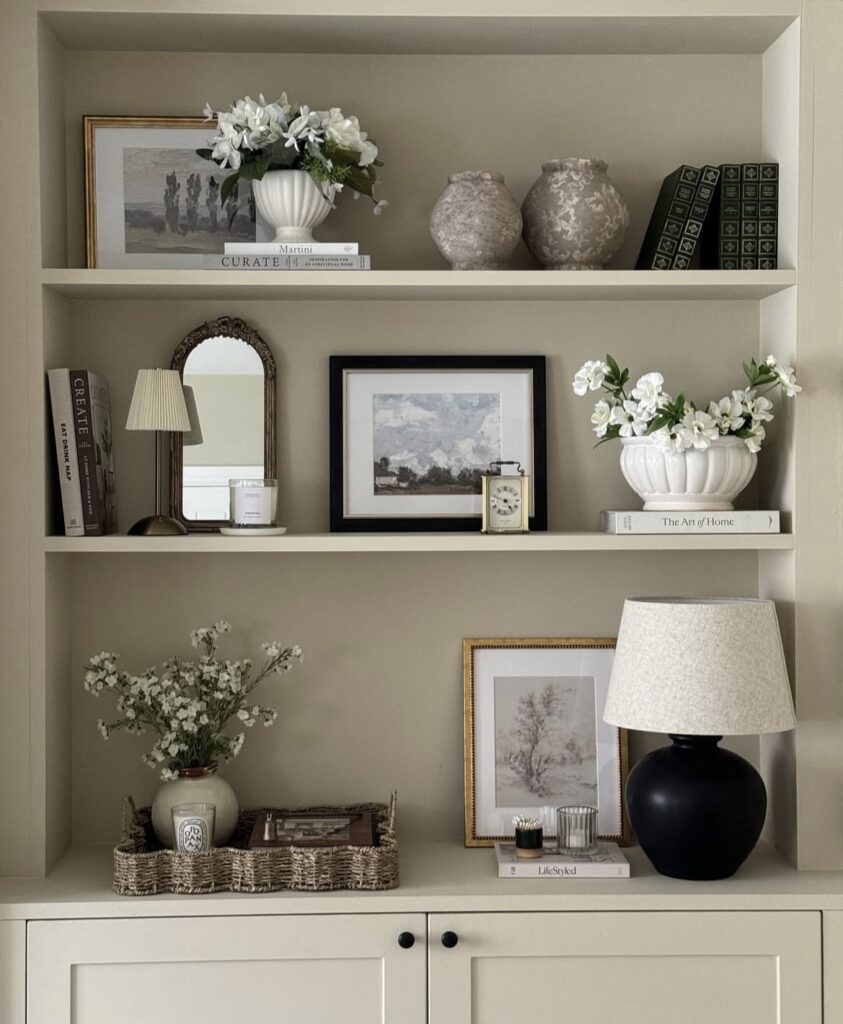 A well-decorated shelf.