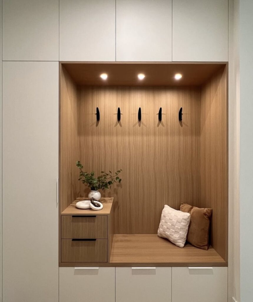 A modern mudroom.
