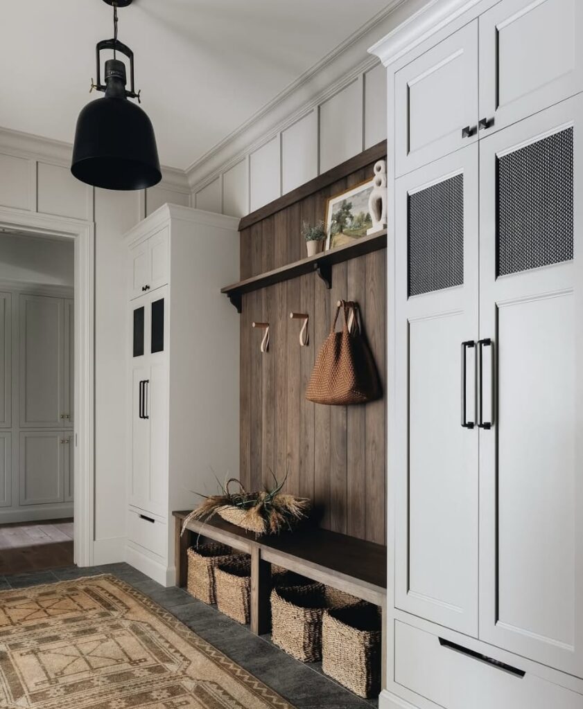 A modern mudroom.