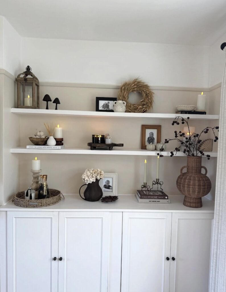 A well-decorated shelf.