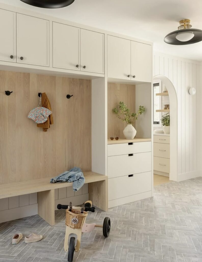 A modern mudroom.