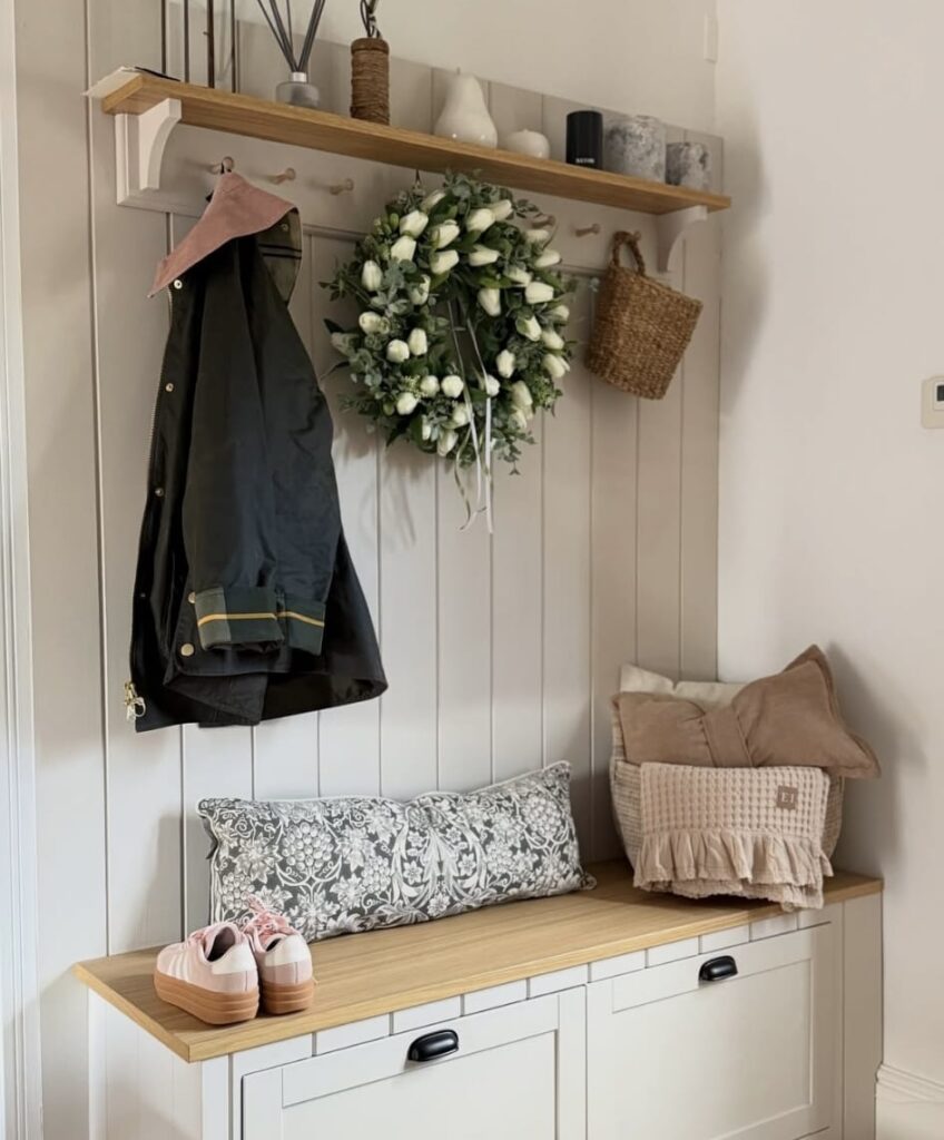 A modern mudroom.