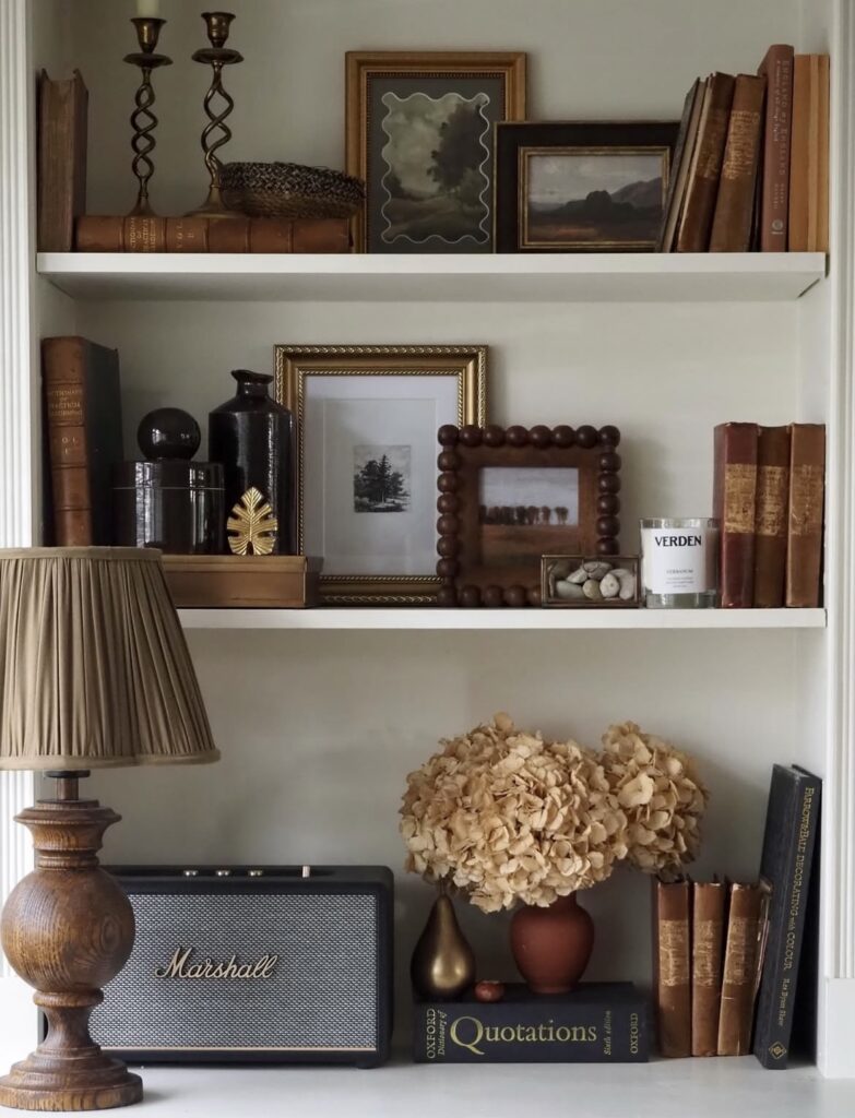 A well-decorated shelf.