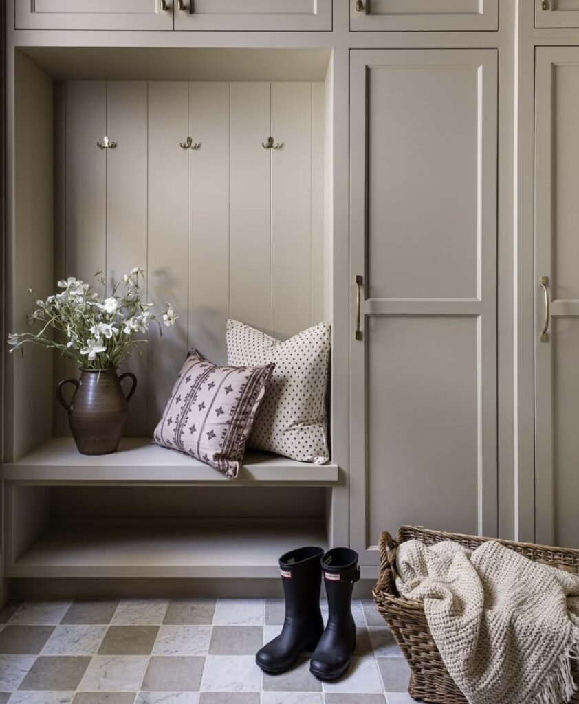 A modern mudroom.