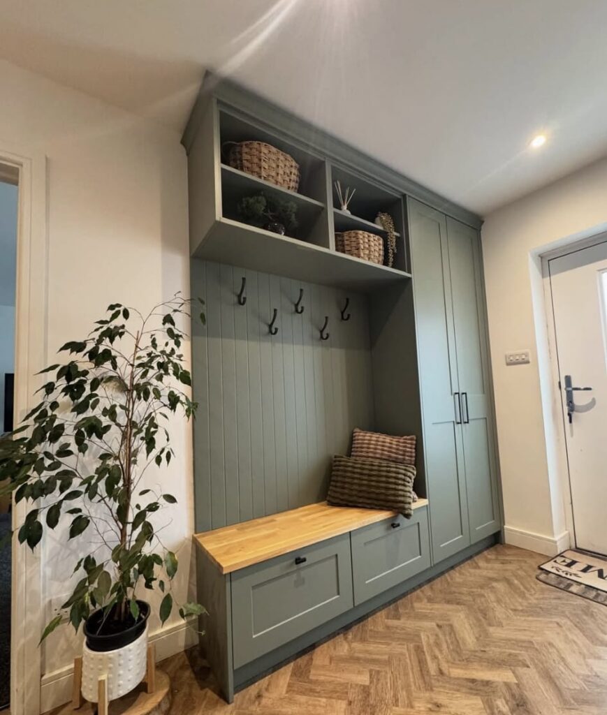 A modern mudroom.