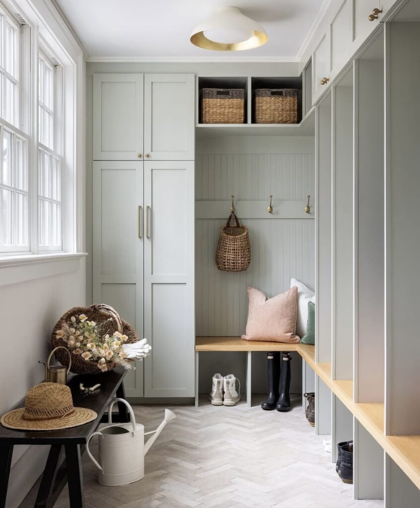 A modern mudroom.