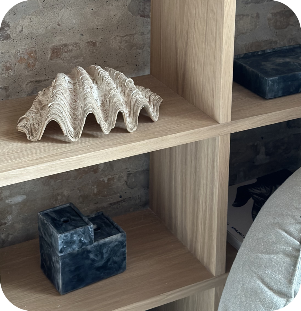 A well-decorated shelf.